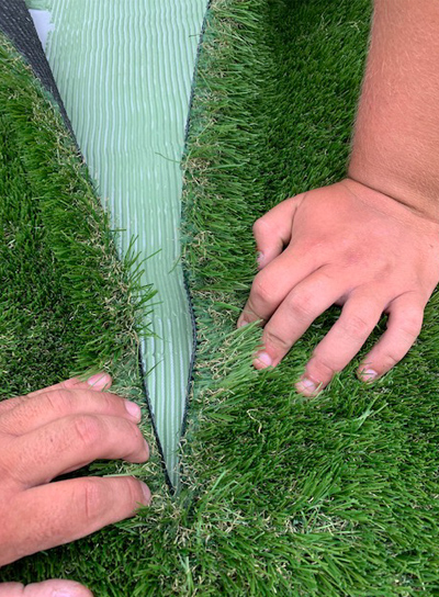 Seaming Synthetic Grass Artificial Grass Installation Close Up