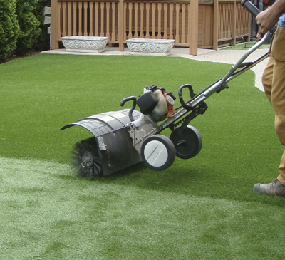 Brushing Artificial Turf After Artificial Grass Installation