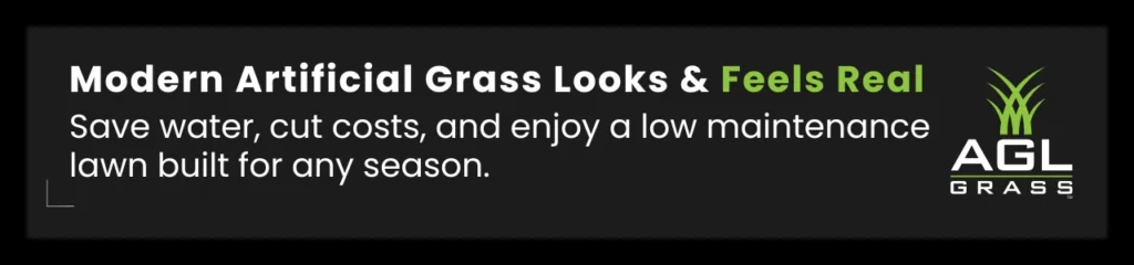 Modern artificial grass by AGL Grass mimics natural grass, delivering a lush, realistic, and low-maintenance lawn for all seasons.