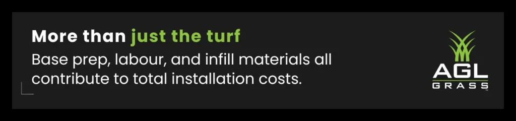 Artificial grass installation costs go beyond turf with factors like base prep and infill impact pricing.