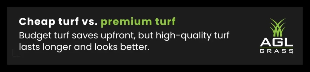 Budget artificial turf vs. premium synthetic grassand comparing upfront costs, durability, and long-term value.