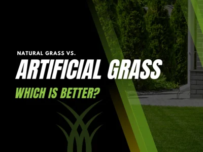 A comparison of natural grass and artificial turf, highlighting the benefits of artificial lawns, including lower maintenance, water conservation, and long-term cost savings.